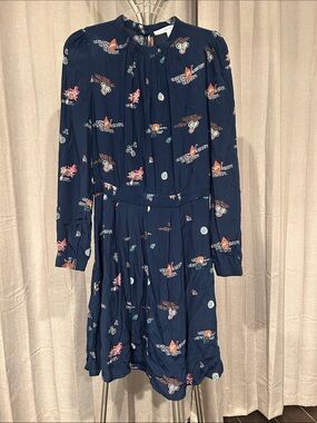 & Other Stories Navy Multicolor Floral-Print Dress.